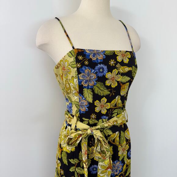 Farm Rio Square-Neck Floral Jumpsuit Wide Leg Smocked Back L NWT - Picture 3 of 16